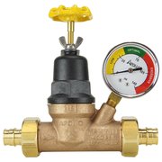 Apollo Expansion Pex 3/4 in. Bronze Double Union PEX-A Barb Water Pressure Regulator with Gauge EPXPRV34WG